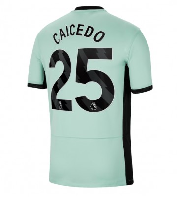 Lacne Muži Futbalové dres Chelsea Moises Caicedo #25 2023-24 Krátky Rukáv - Tretina